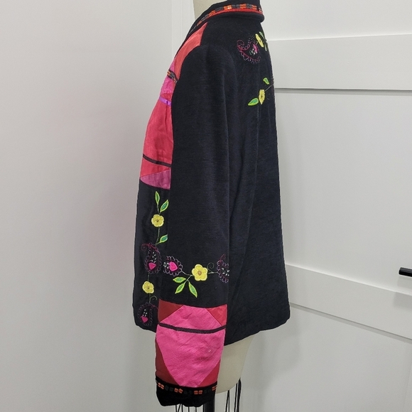 DRAPER'S & DAMON'S Women's Velvet & Silk Panels Embellished Jacket Size L - Picture 6 of 16